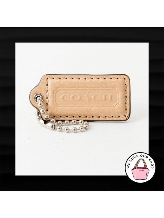 Coach Accessories - 2.25" Medium COACH BEECHWOOD TAN LEATHER KEY FOB BAG CHARM KEYCHAIN HANGTAG TAG